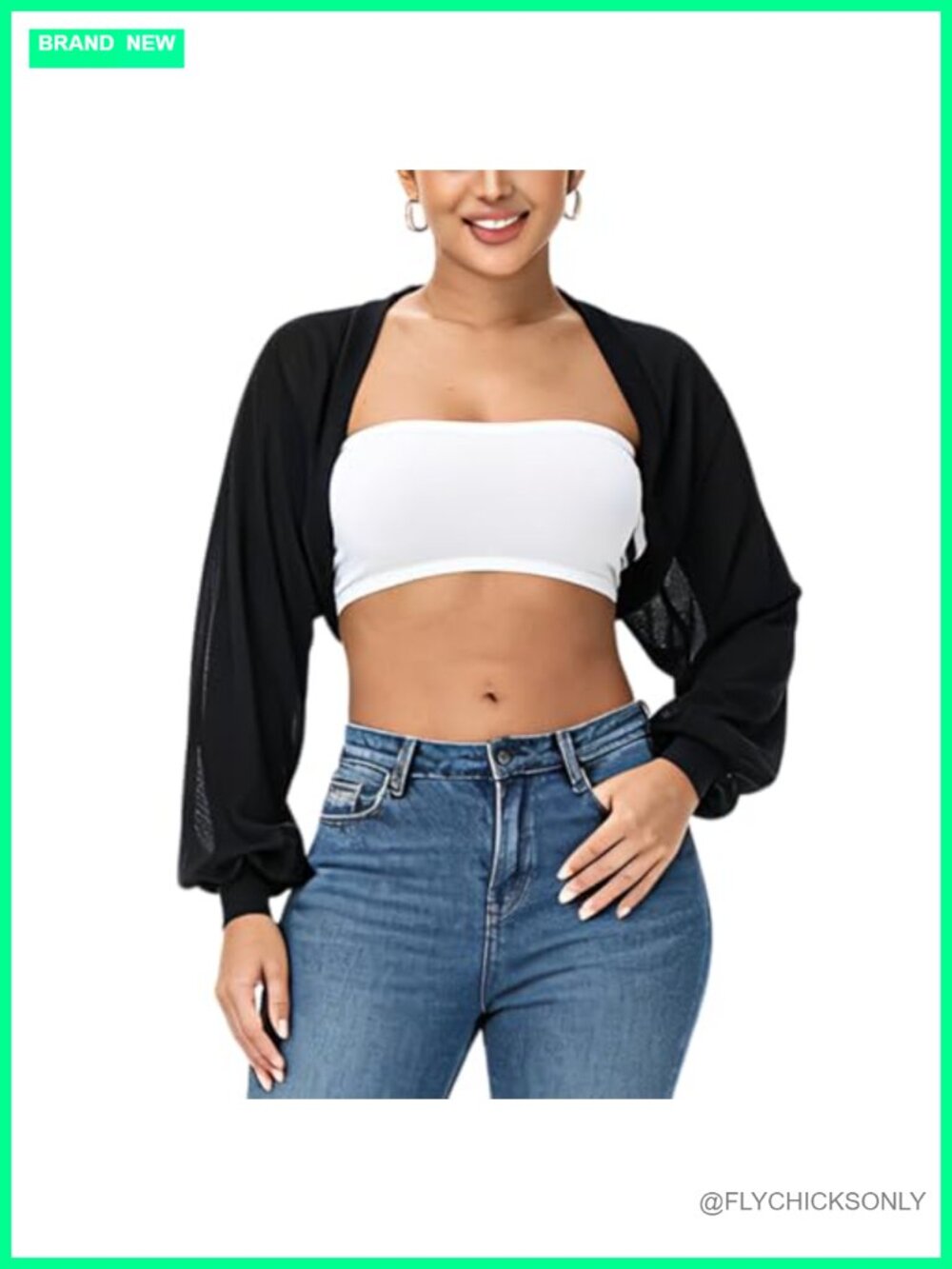 Mesh Bolero Shrug for Dresses Long Sleeve Sheer Cardigan